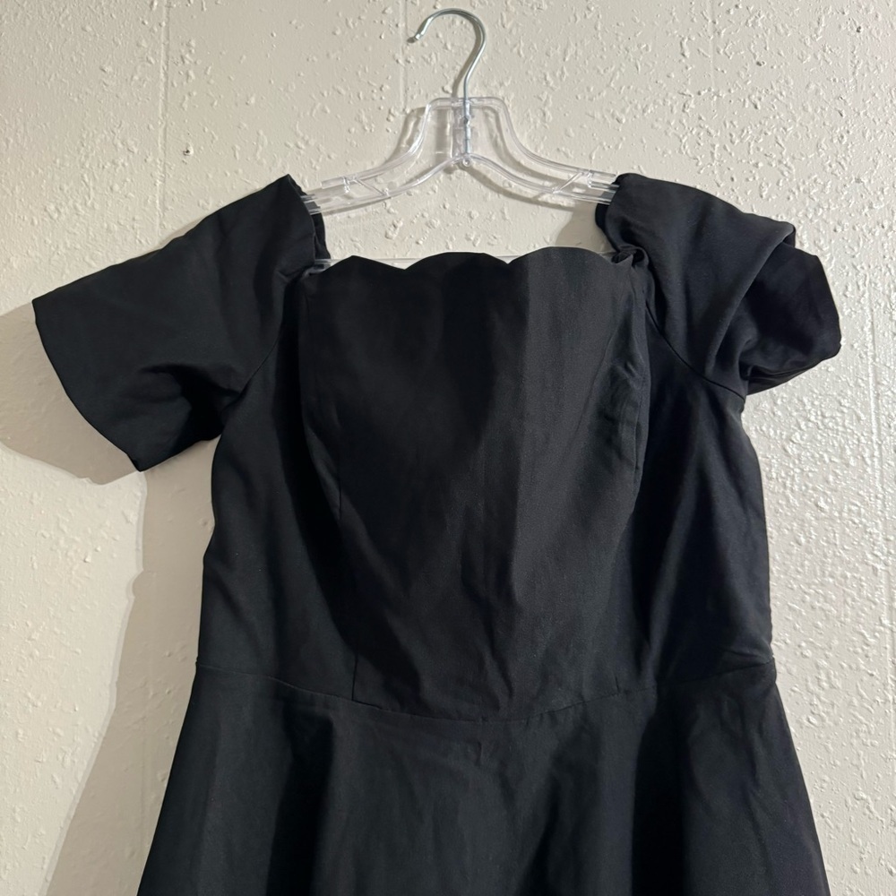 Belle Poque Vintage Style Scalloped Fit & Flare Dress In Black, - Picture 3 of 6